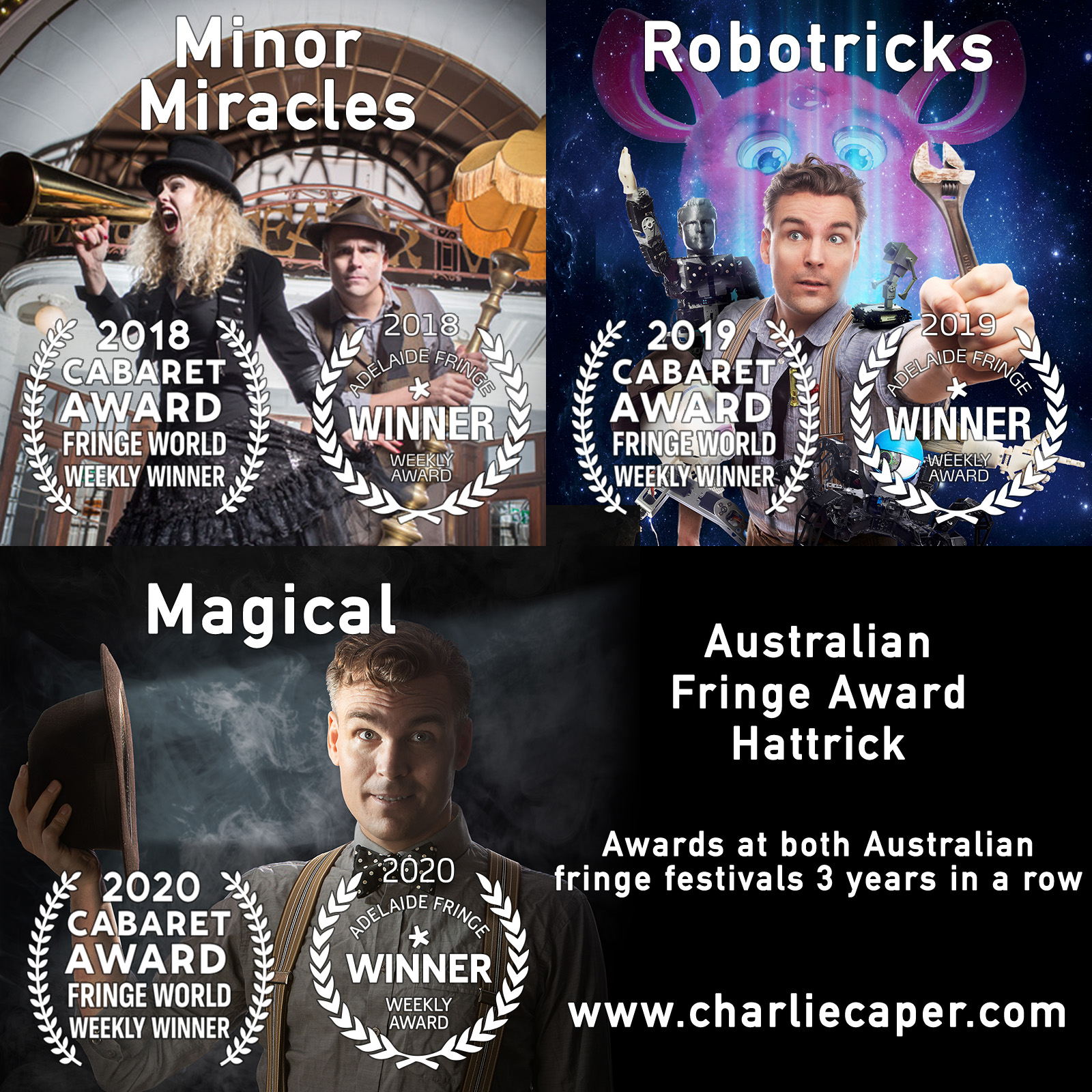 Australian Fringe Award Hattrick